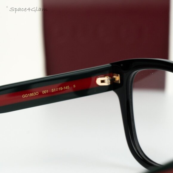 Gucci Women Eyeglasses Black Demo Square GG1863O 001 NEW AUTHENTIC - Picture 6 of 8